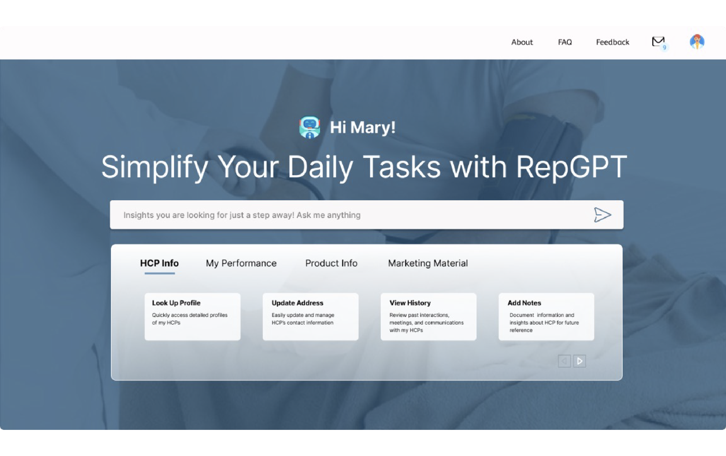 RepGPT Dashboard Window
